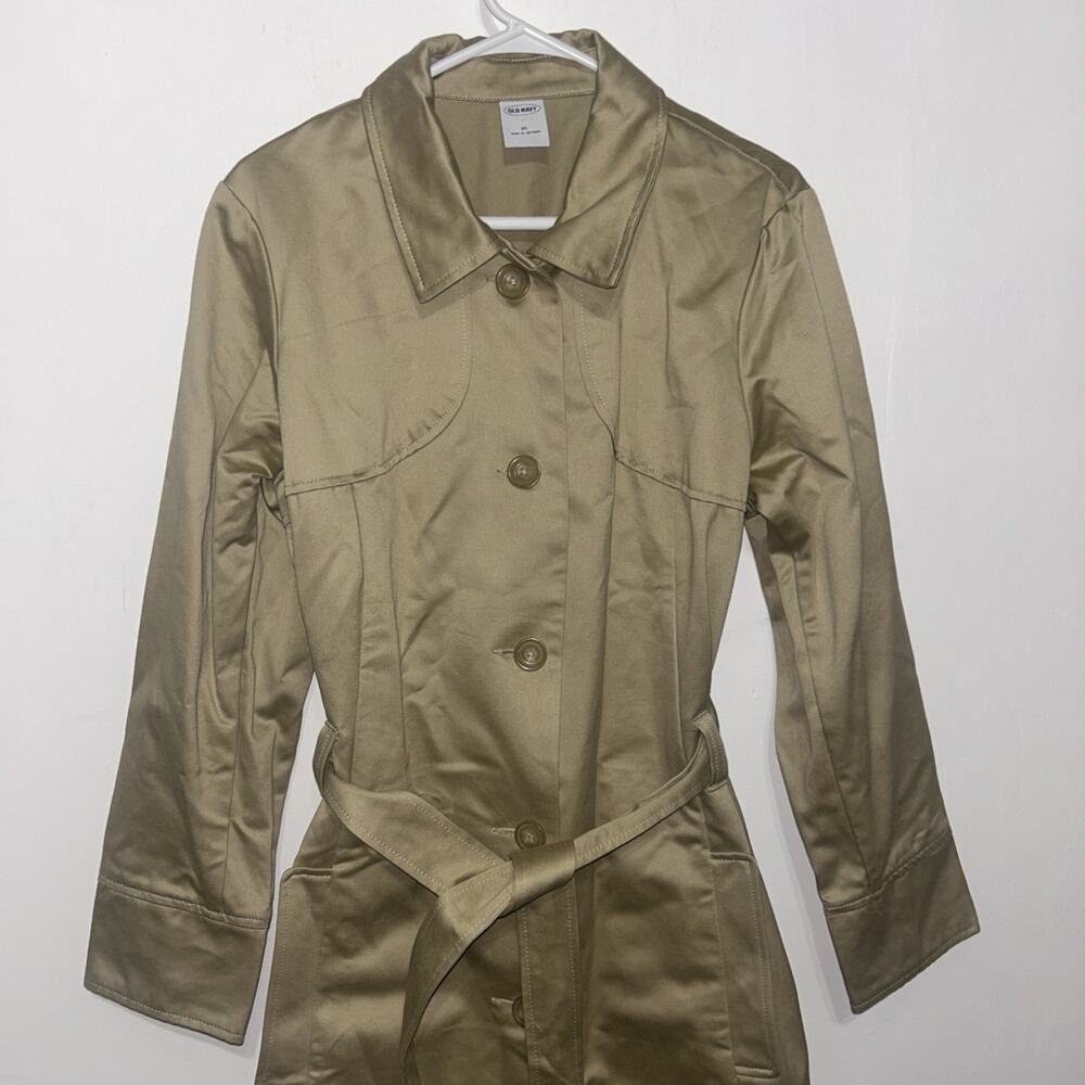 Y2K Old Navy Tan Trench Coat Women’s XL Belt - Picture 3 of 6